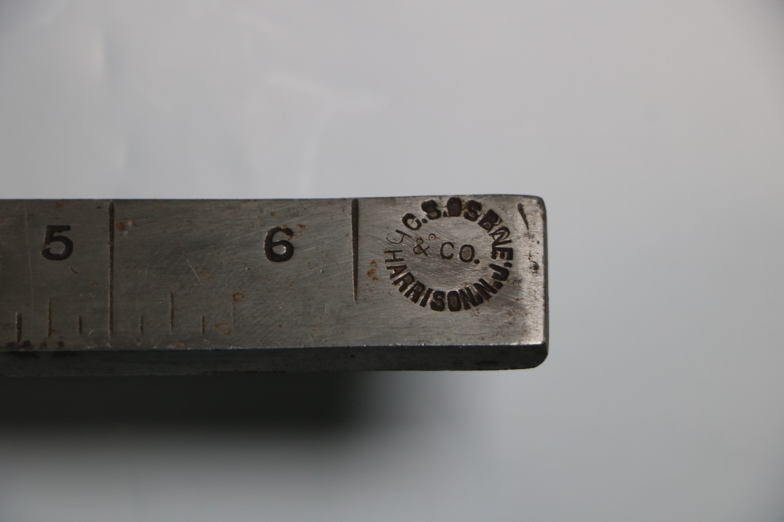 C S OSBORNE 6″ Leather Cutting Slitting Gauge Tool Cast Iron Pistol Grip USA