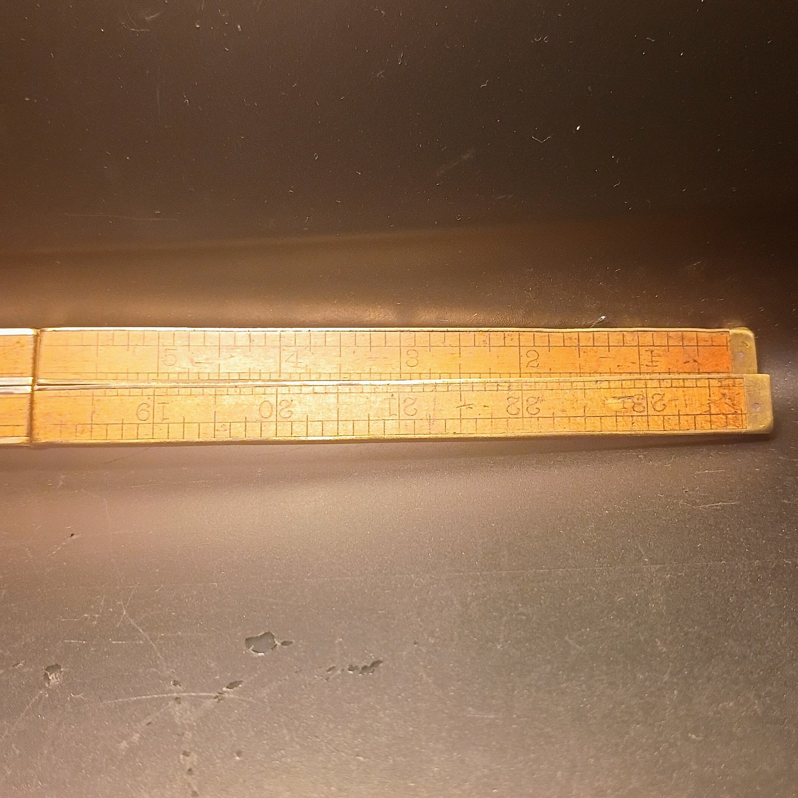 Antique 1905-1920 2 Foot Boxwood & Brass Folding Ruler Stanley No62