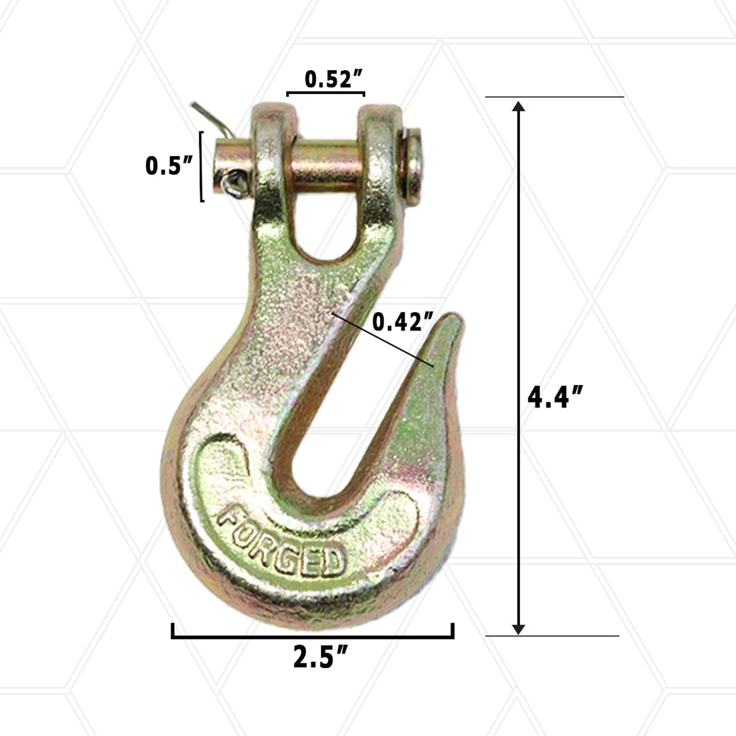 BoxerTool 3/8” Forged Clevis Grab Hooks Grade 70-30,000lbs Breaking Streng