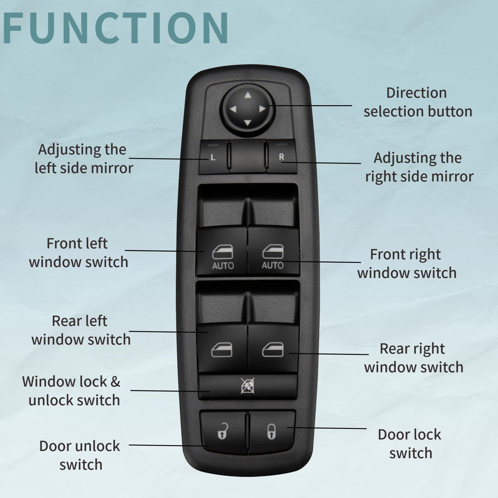 Front Left Driver Side Master Power Window Switch Control Switch Compatible w…
