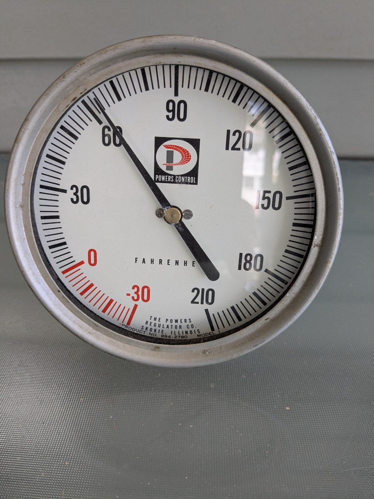Vintage Powers Control Steampunk Bimetal Temperature Gauge Old School Analog