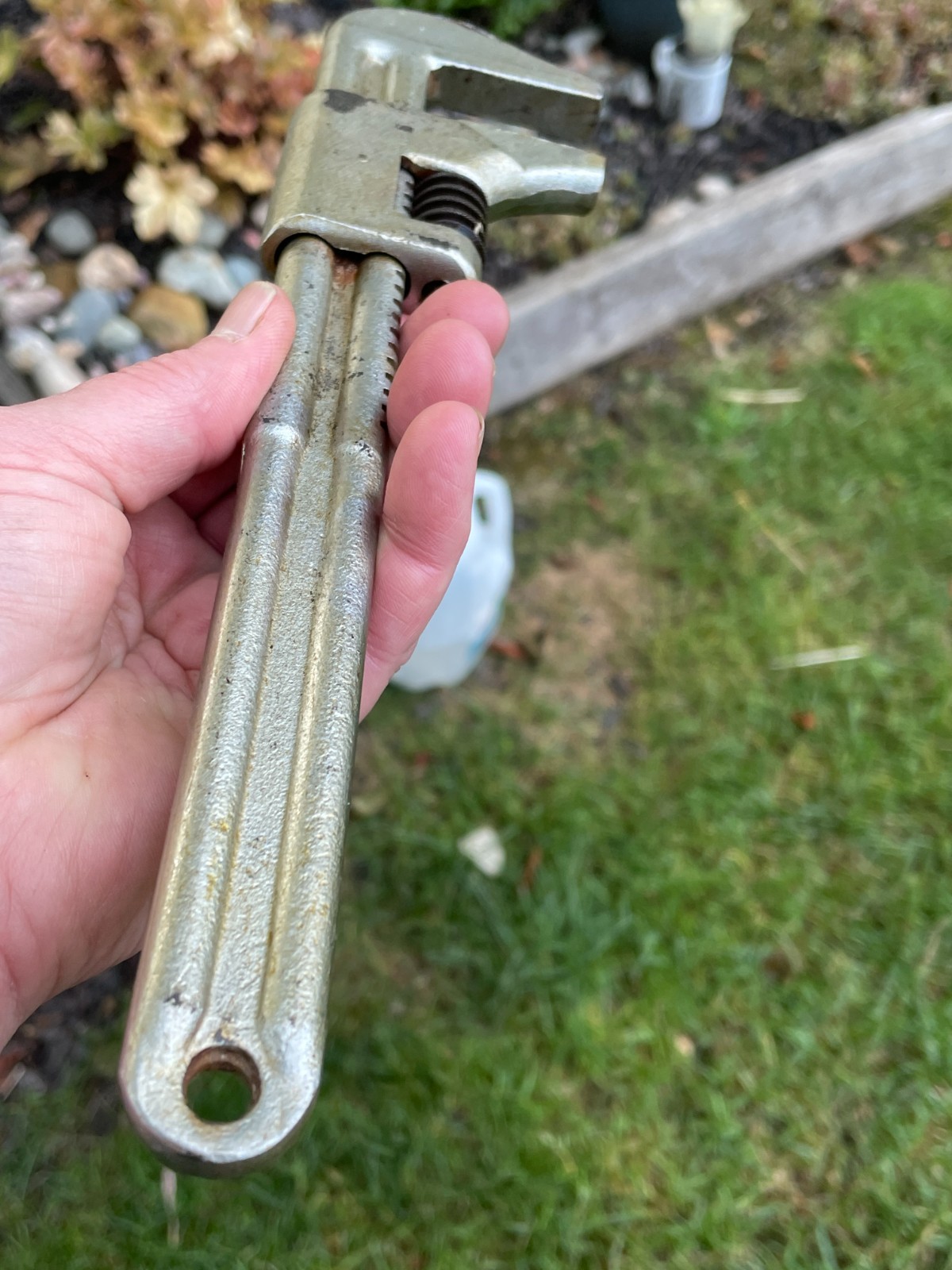 VINTAGE DIAMOND HORSESHOE FORGED C711 ADJUSTABLE MONKEY MECHANICS WRENCH USA