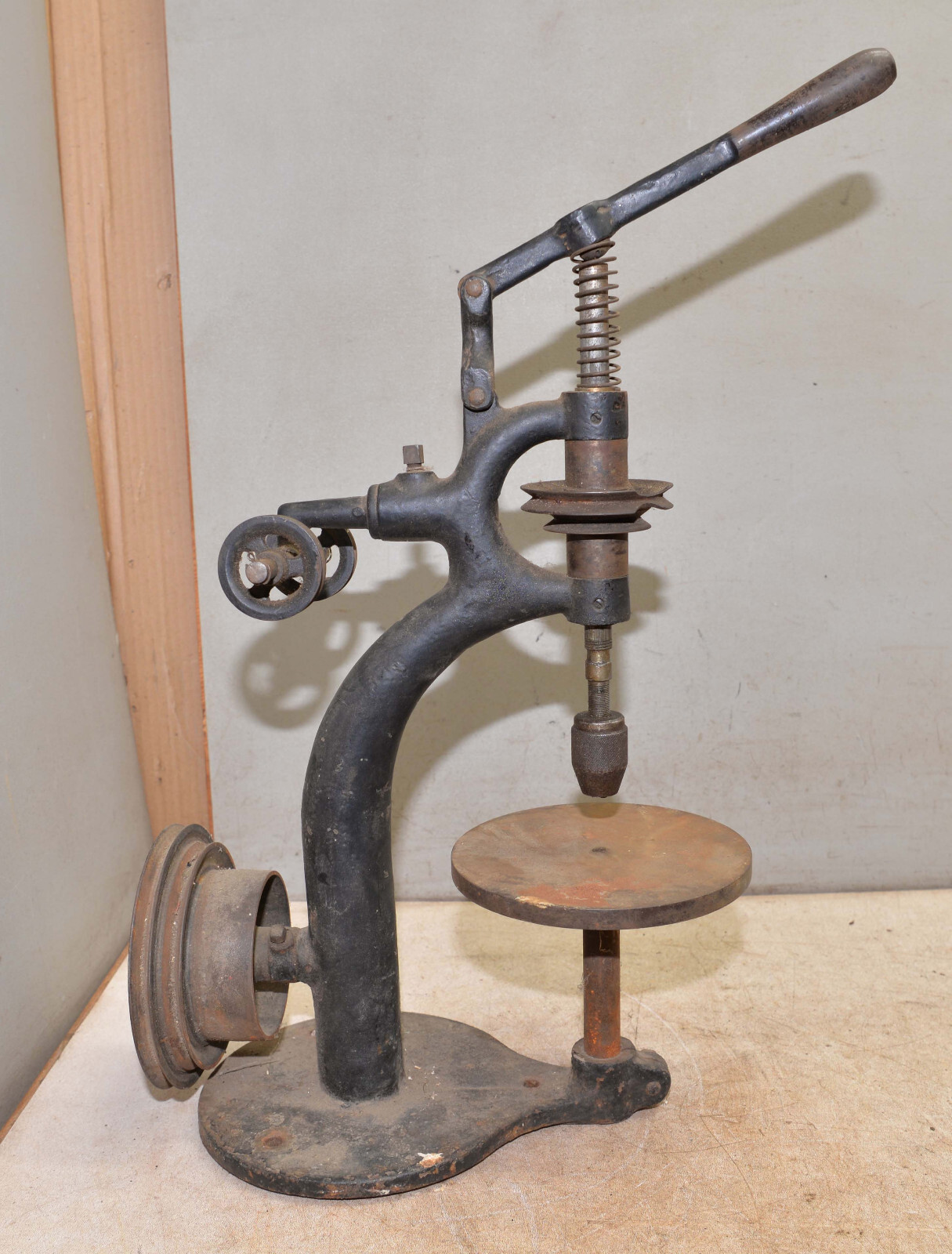 Antique watch maker drill press bench top gunsmith jewelers collectible tool