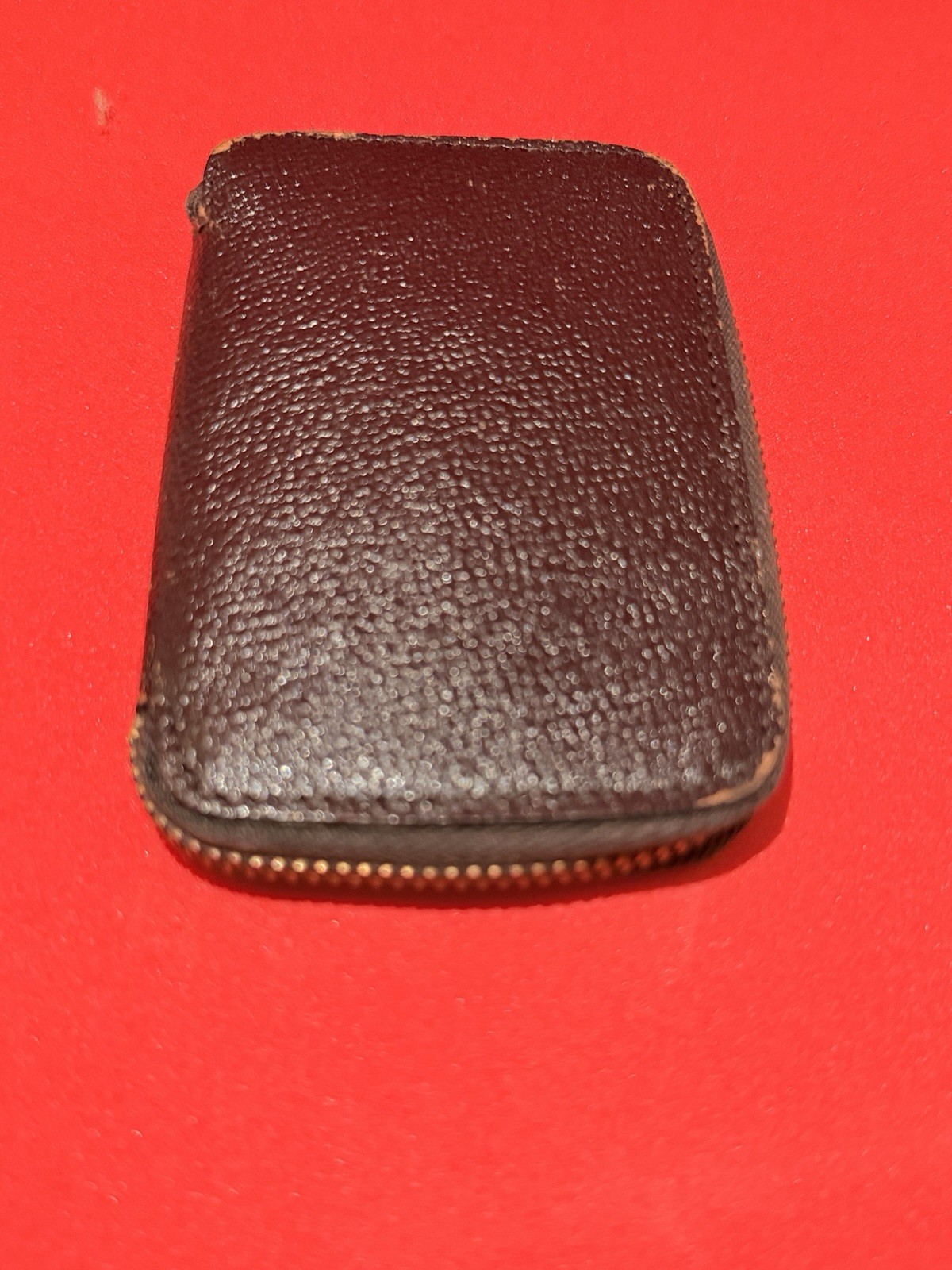 Vintage Genuine Leather Zip Around Key Case Holder Pouch Lot of 2 Brown Black