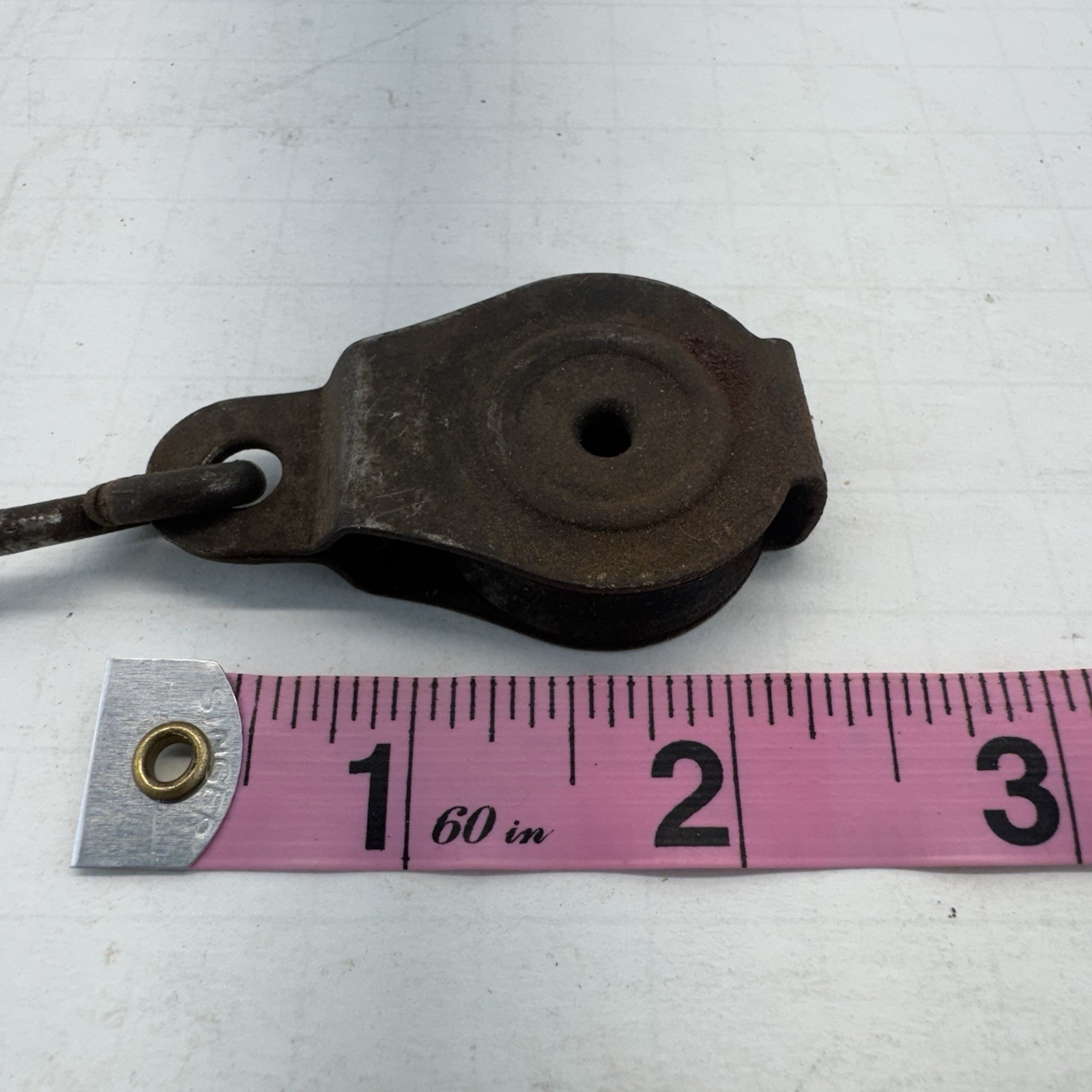 Vintage Small Metal Pulley – Screw In – Farmhouse Garden Decor