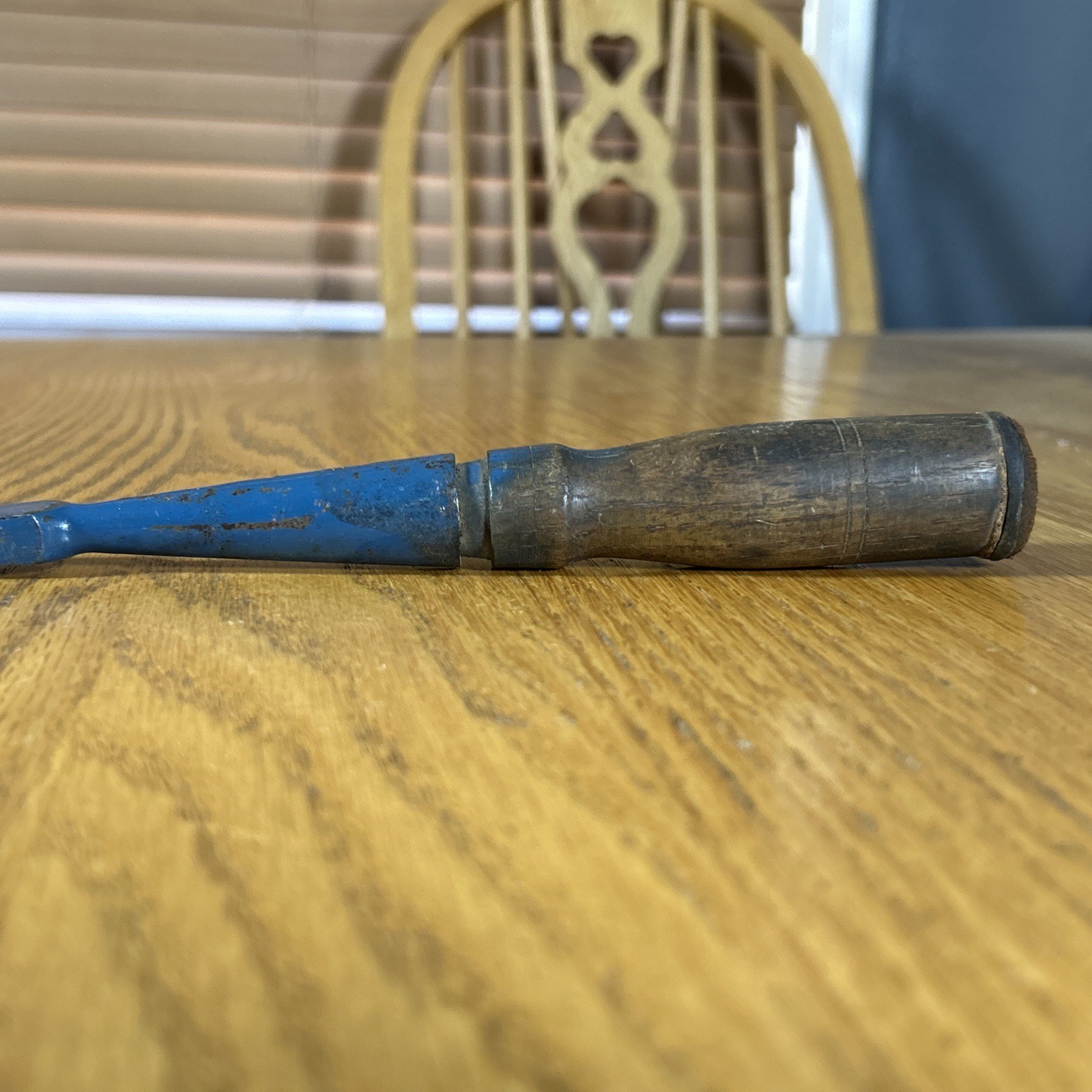 Vintage Socket Chisel Cast Steel Wood Handle 1930s – 1950s Woodworking