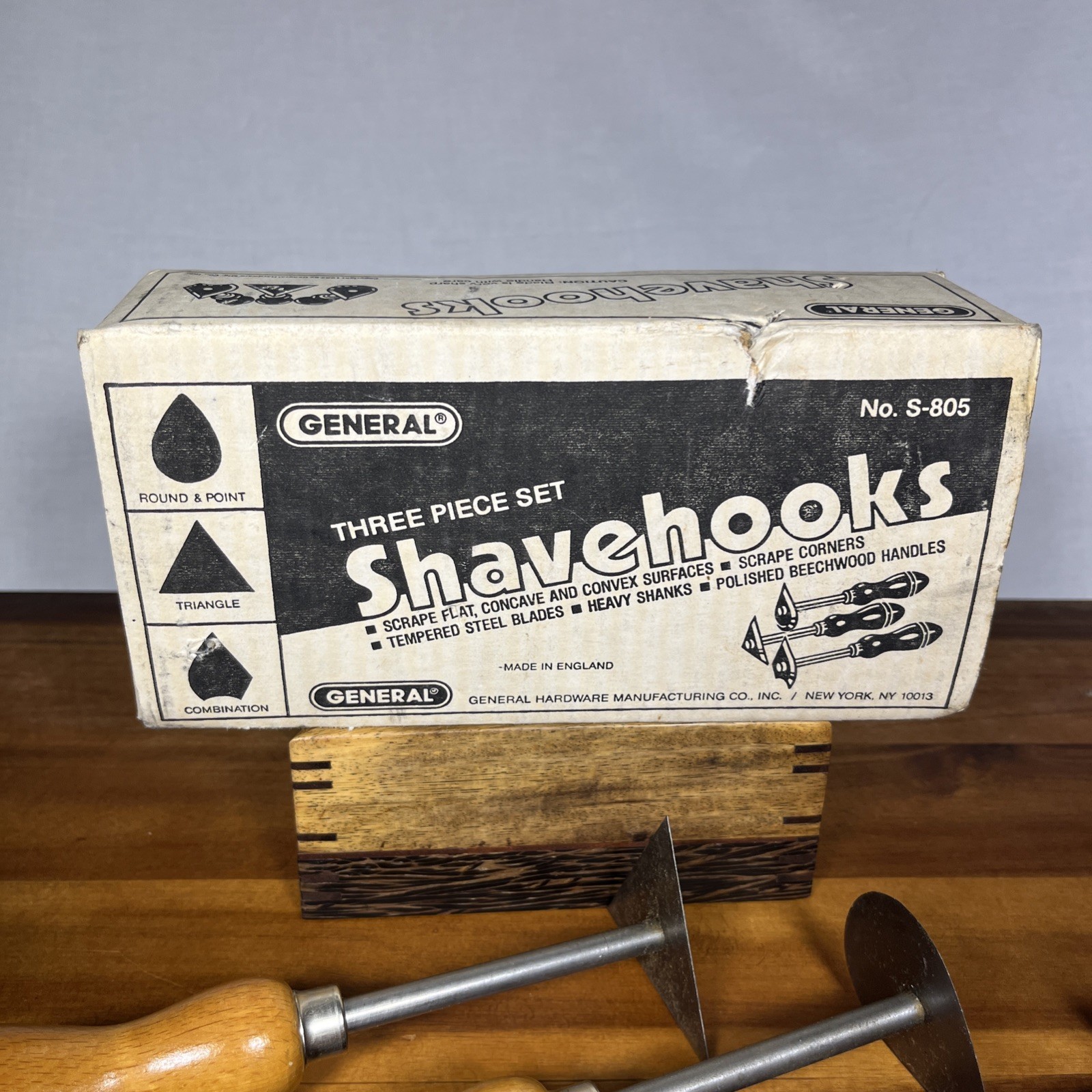 General Shavehooks 3 Piece Set Made In England With Original Box