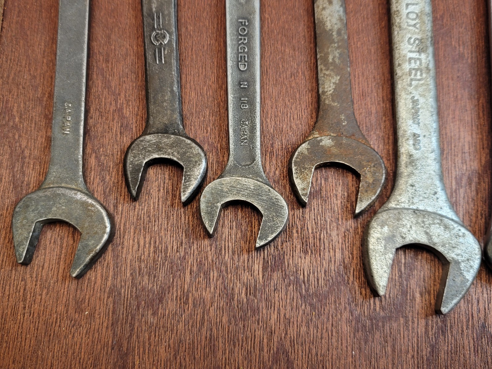 Lot of 9 Vintage Japan Made Wrenches Auto Kit / Motorcycle Tools