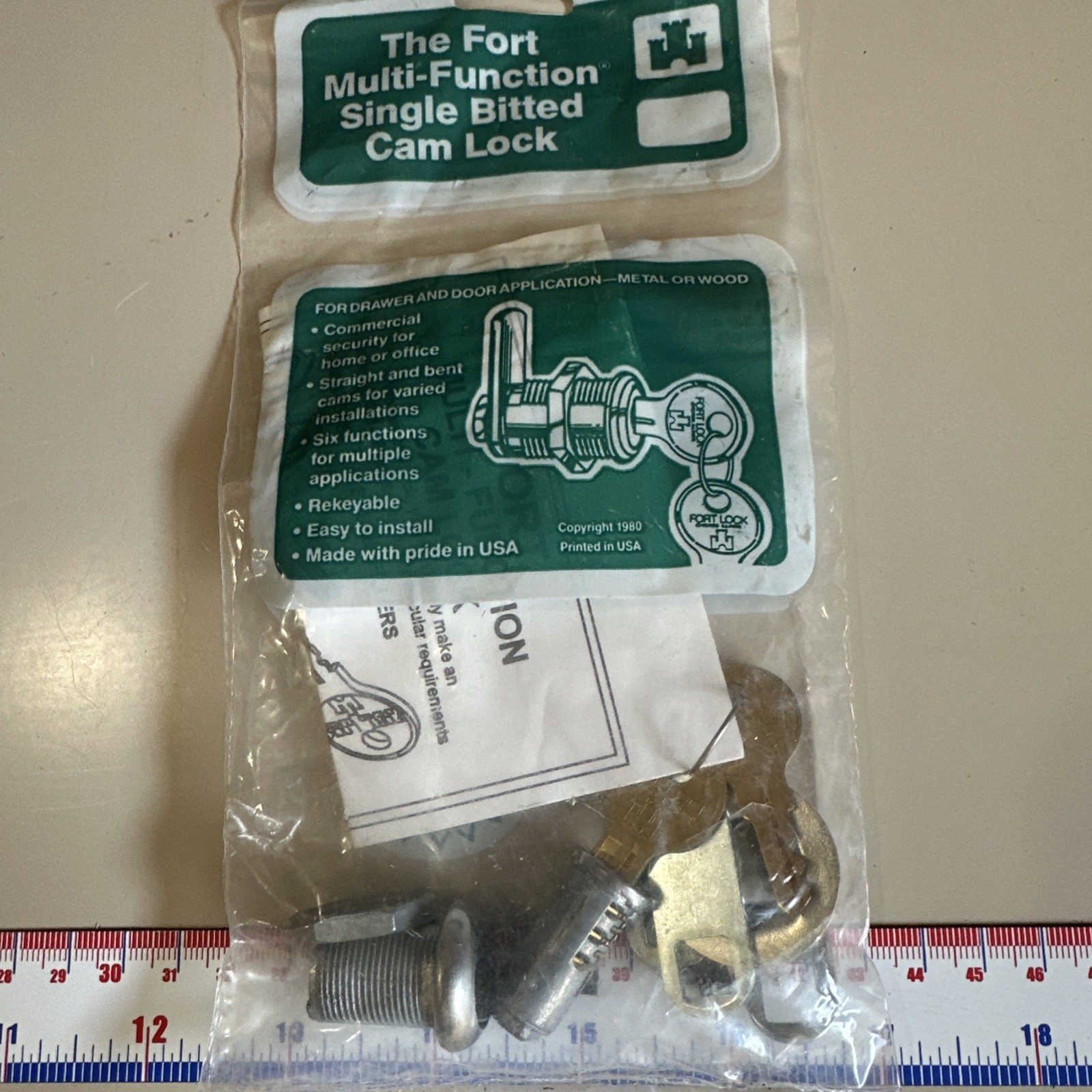 NOS in The Original Package “The Fort” Multi-Function Single Bitted Cam Lock 7/8