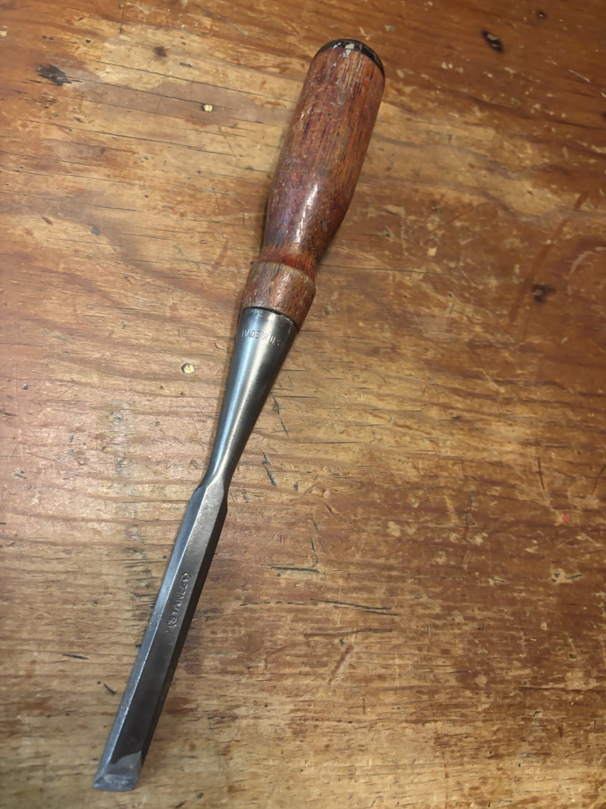 Vintage Stanley Chisel 750 ? Chisel Hard to Find 7/16 Inch Wood Handle Nice See
