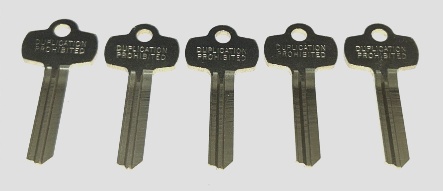 Best Key Blanks Lot of 5 Duplication Prohibited – Keys Made in USA- C Keyways