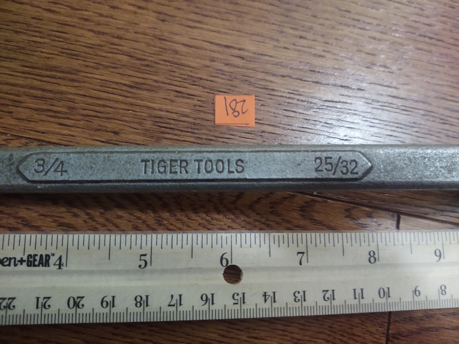 Vintage Tiger 25/32″ X 3/4″ Offset Box End Wrench USA Pre S-K Brazil Era Tool