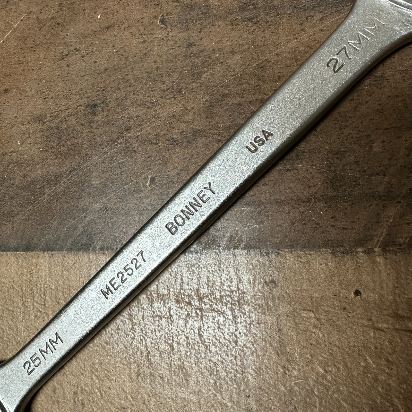 Bonney 25mm & 27mm Double Open End Wrench Made In USA 12″ Long