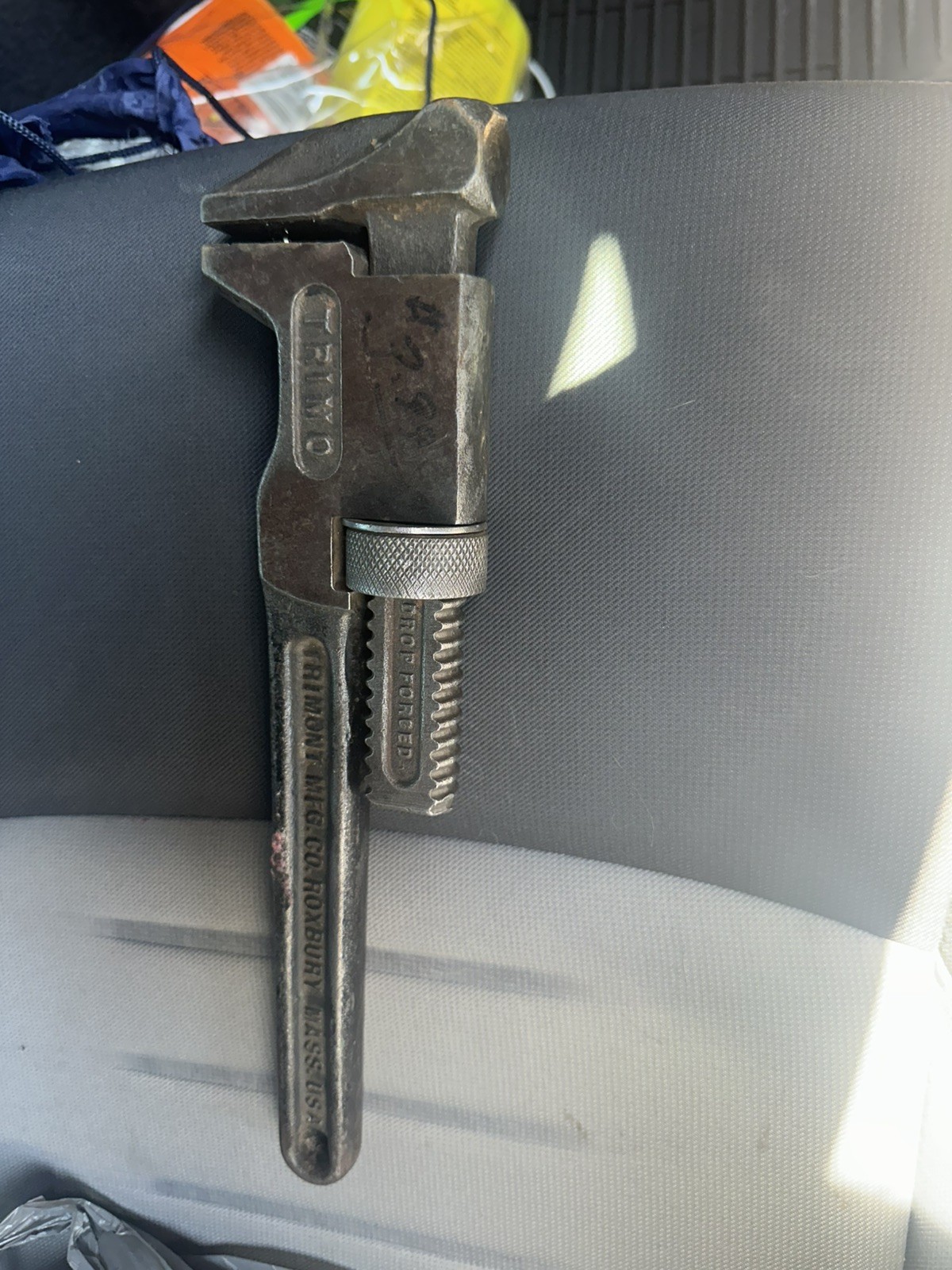 Vintage Rare 12″ inch Trimo -Pipe Spud Monkey Wrench- Trimont MFG Roxburry Mass.