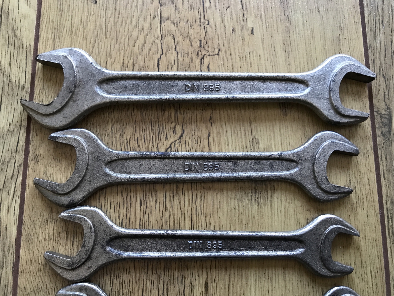 5 Vintage Din 895 Drop Forged Steel Spanner’s 1/2” To 1/8” Whitworth.