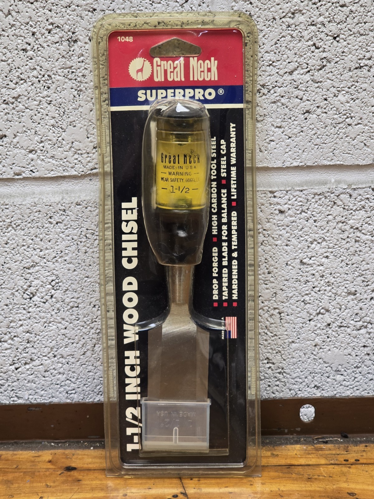 Vintage Great Neck 1-1/2″ Wood Chisel No 1048 USA NEW