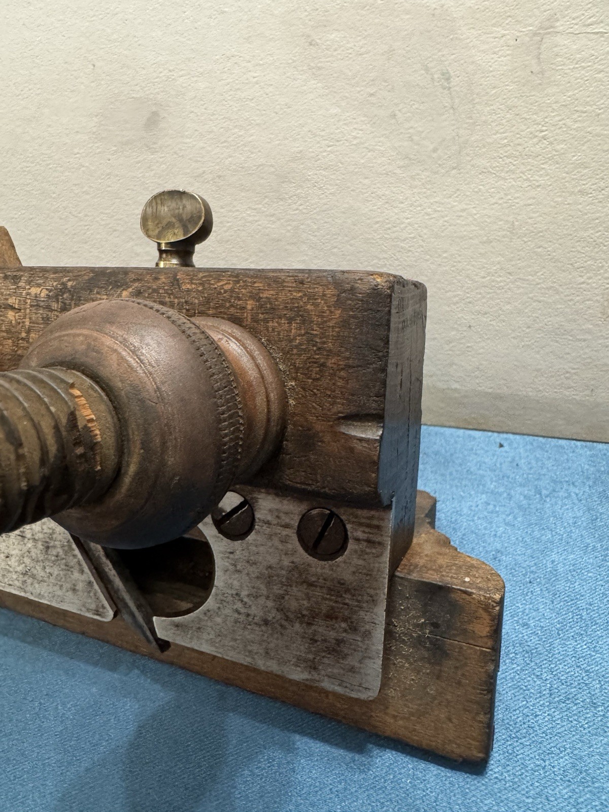 Awesome!! Ohio Tool Co. Antique Original Wooden Plow Plane w/ Iron Blade Ca 1870