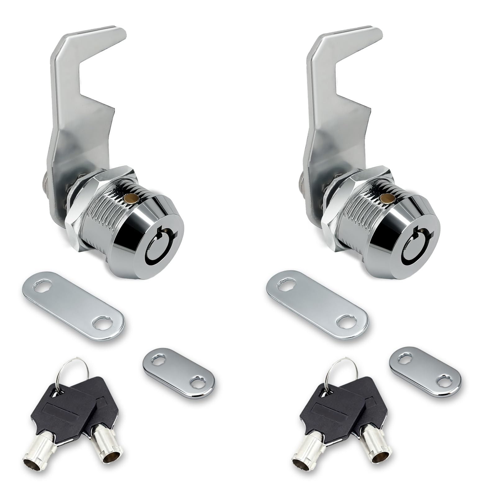 1Pack Toolbox Lock with Keys 5/8 Inch Cabinet Locks Keyed Alike Tubular Black