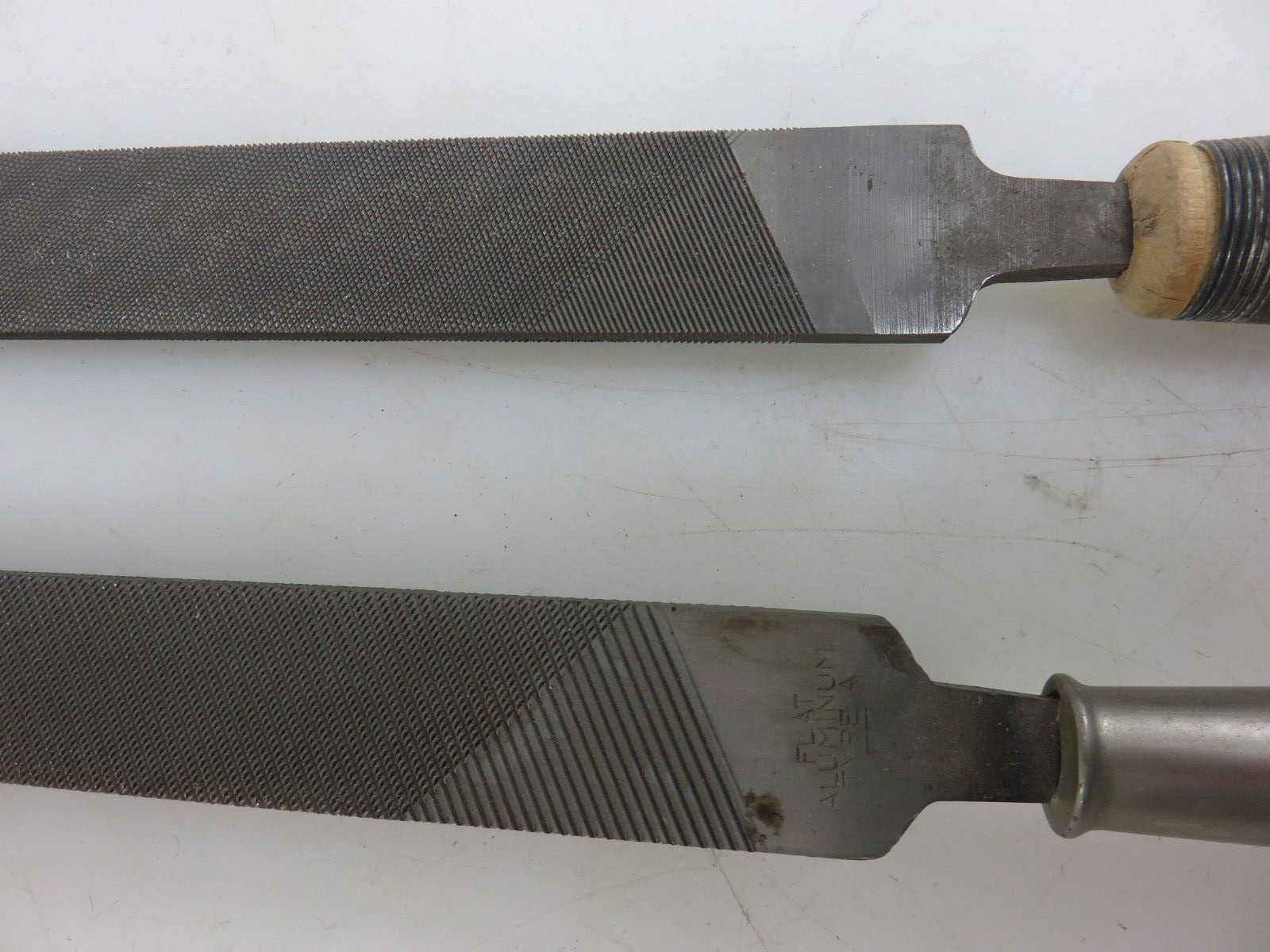 Simonds Flat 2nd & Disston Porter Flat Aluminum Type A 10″ Long 2pc File Set