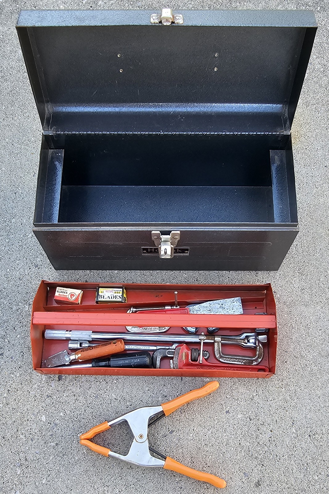 Vintage Homak 916 Toolbox Tool Lot Snap-On SV15C Breaker Bar USA Tools Tray
