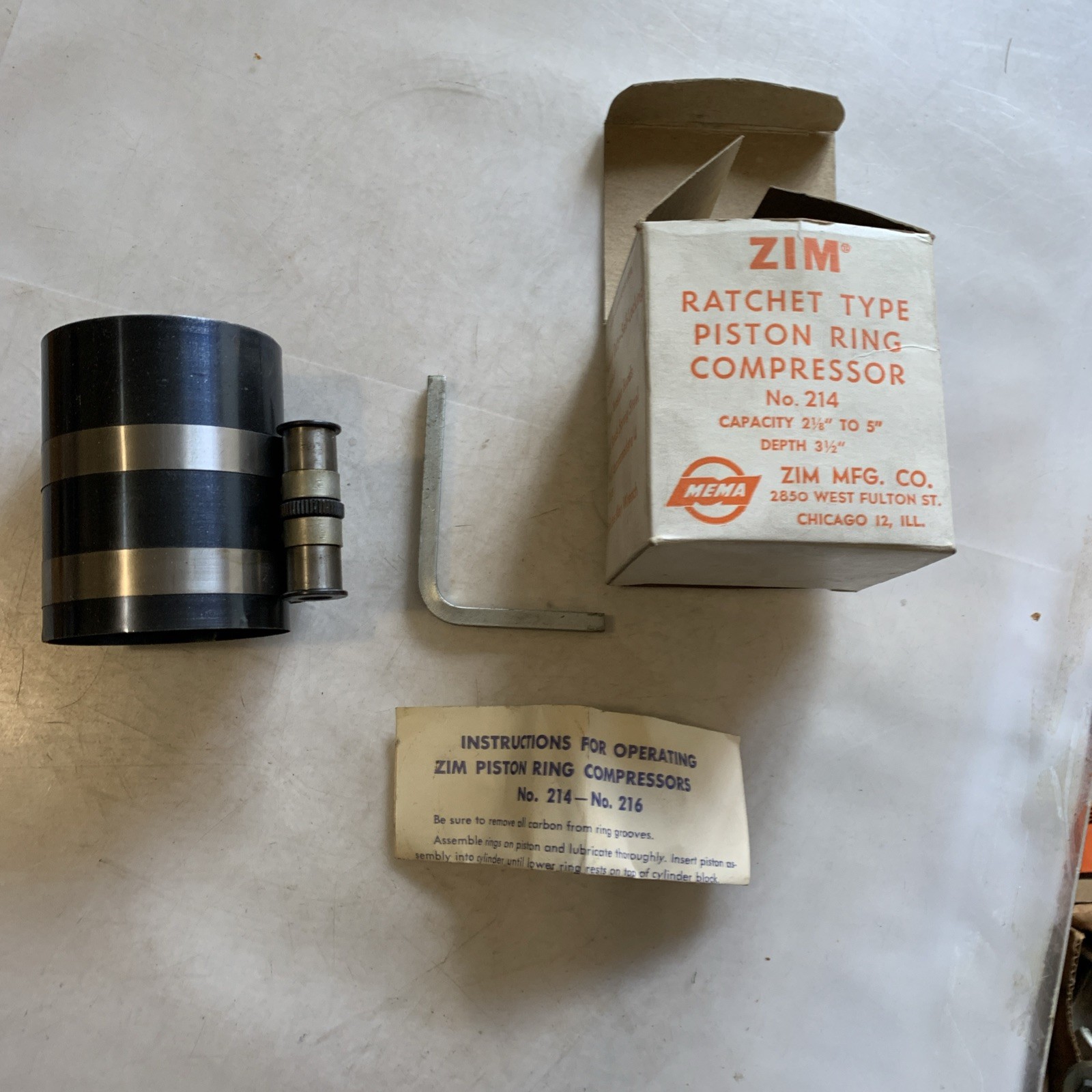ZIM USA # 214 Ratchet Type Piston Ring Compressor