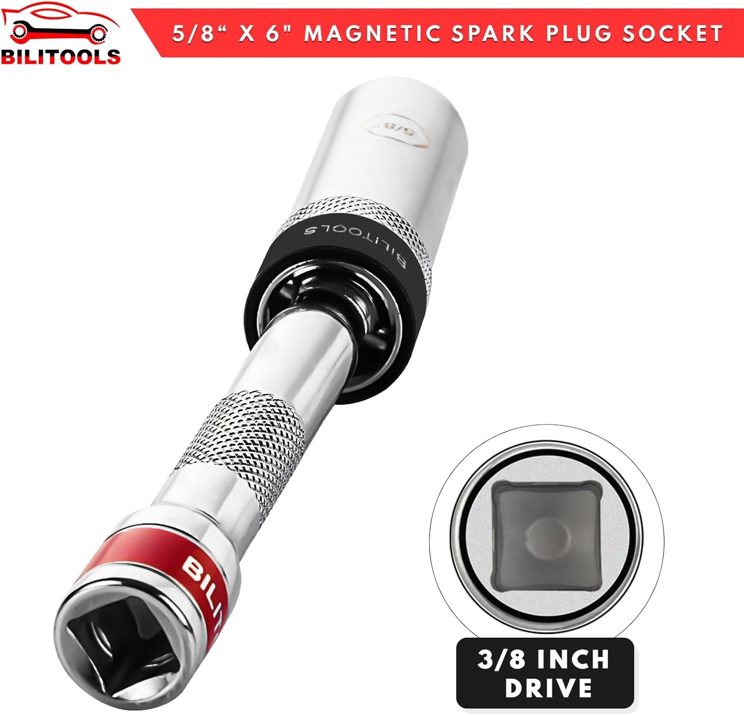 Magnetic Spark Plug Socket 5/8-inch Thin Wall Swivel 3/8-inch Drive Motorcycles
