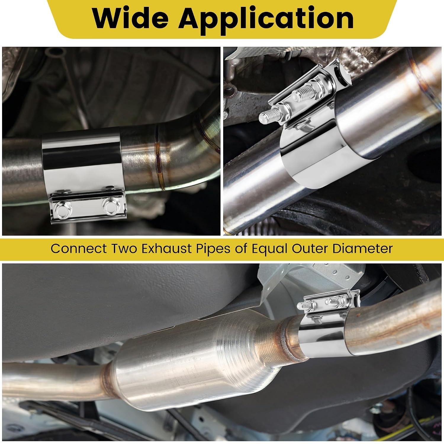 5.0 inch Stainless Steel Exhaust Clamp Butt Joint Clamp Sleeve Coupler