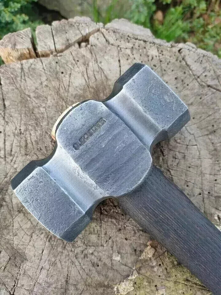 Handmade Iron &Solid Wood Blacksmith’s Square Rounding Hammer 3lbs