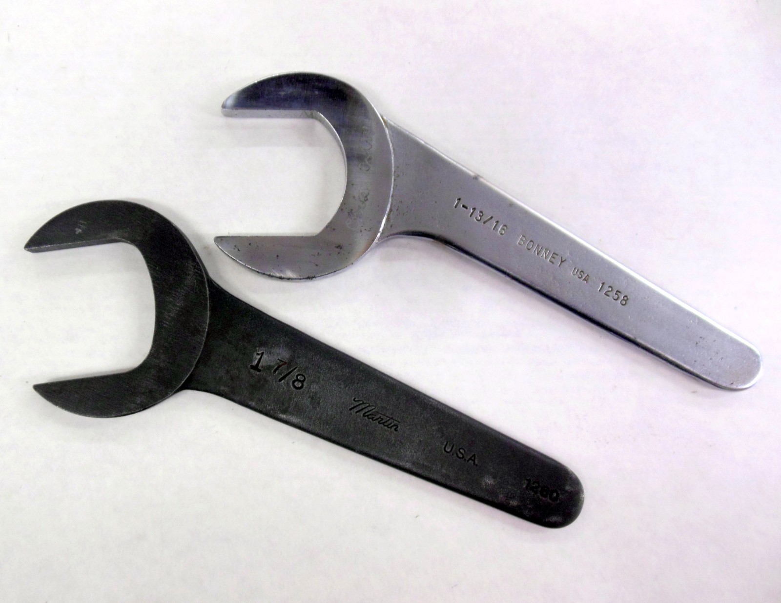 Bonney 1 13/16″ no. 1258 and Martin 1 7/8″ no. 1260 Service Wrenches