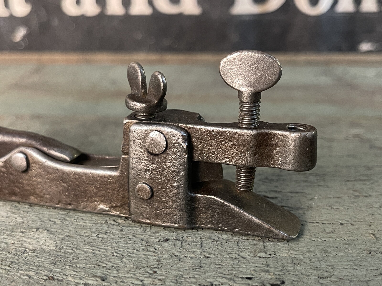 Vintage c.1869 SAMUEL LEACH Patent 7″ Saw Set Pliers Setting Tool Made in USA