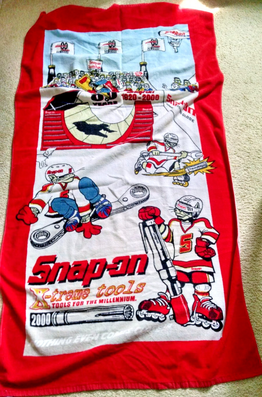 Snap On Tools Towel 80th Anniversary 1920 2000 Swingster Sports Xtreme 63 x 33″