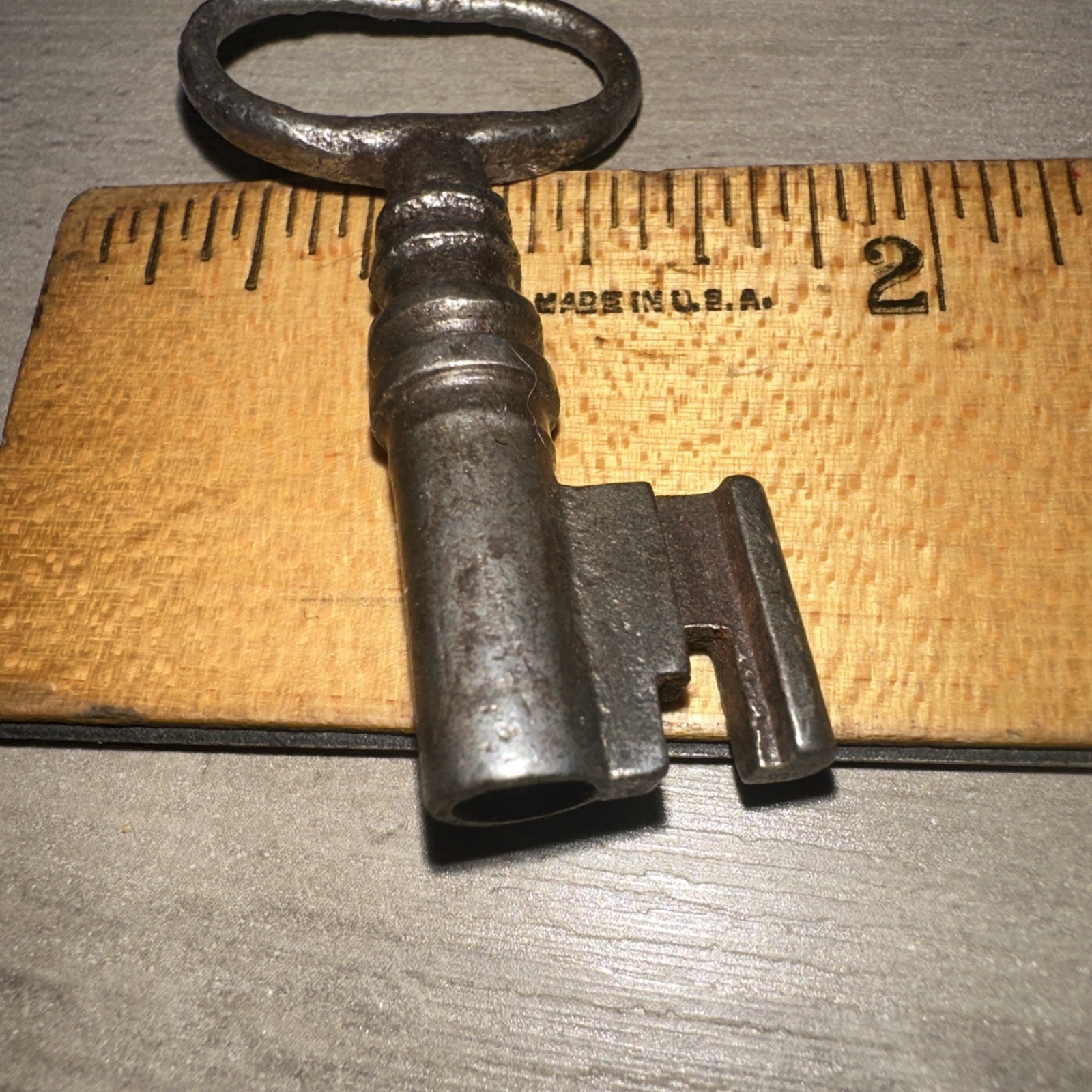 Antique Skeleton Key Hollow Barrel, Unique Tip Legit Antique