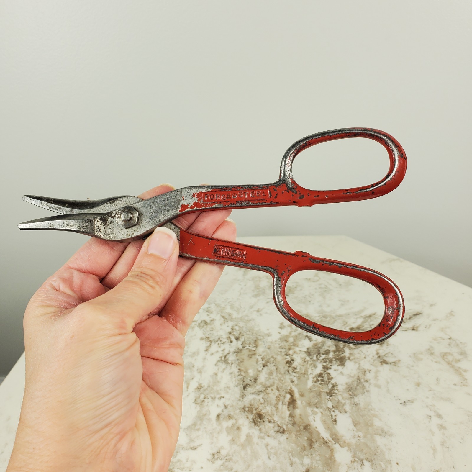 Vintage Heavy Duty Drop Forged in USA Tin Snips 10 Inches #9142