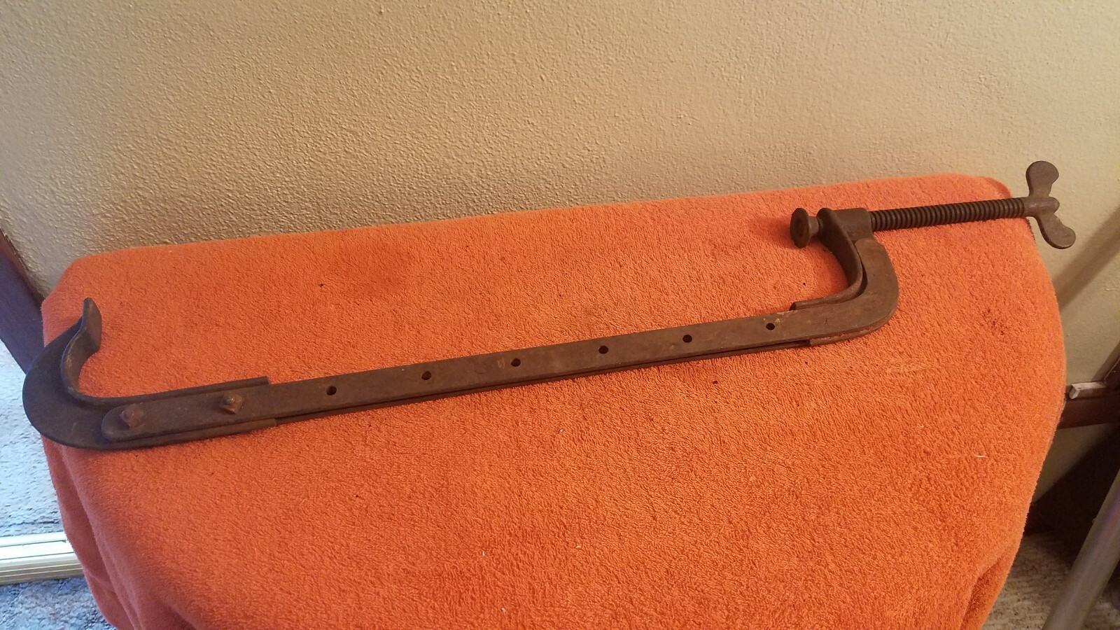 Modified C-Clamp Cut In Half w/Extender Bars 15″-20″ Capacity Vintage Tool