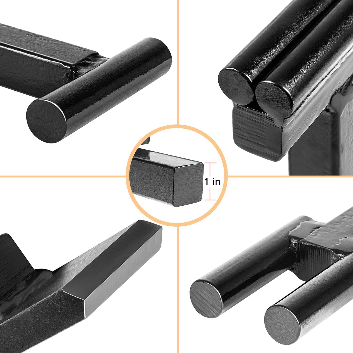 1″ Creasing Stake Tool, Hot Cut Tool, Bottom Fuller Tool for Blacksmith 4PCS