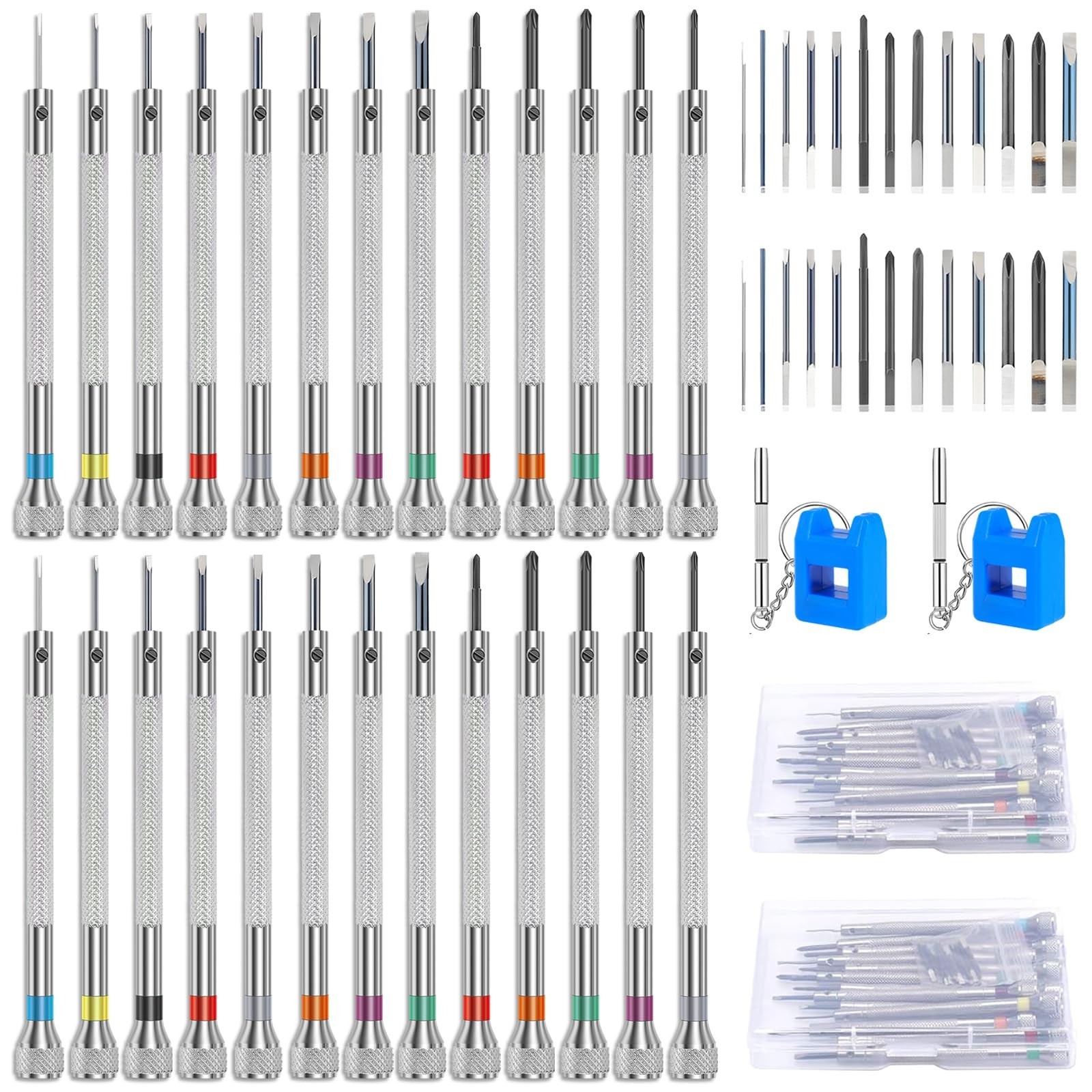 26 Pcs Precision Watch Screwdriver Set, 0.6-2.0mm Jewelers Screwdriver Kit wi…