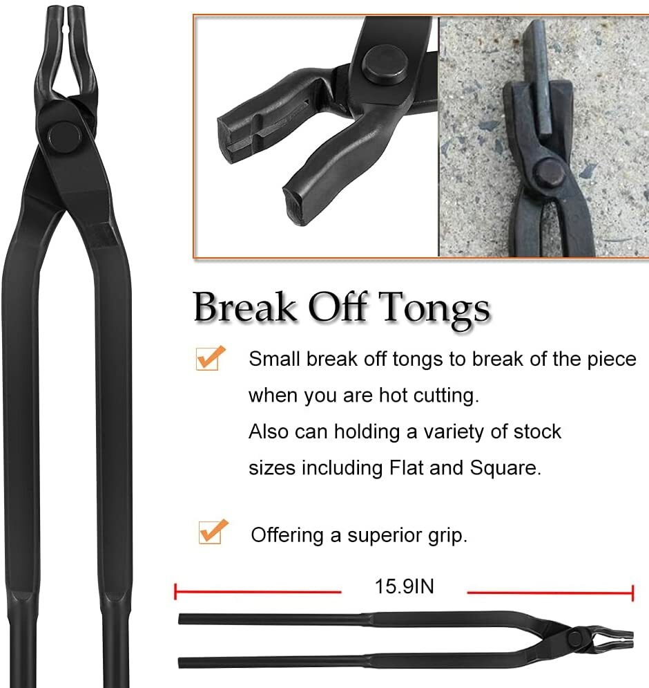8PC Blacksmith Tongs Expert Replacement Tongs/Blacksmith Starter Tools Hook Jig