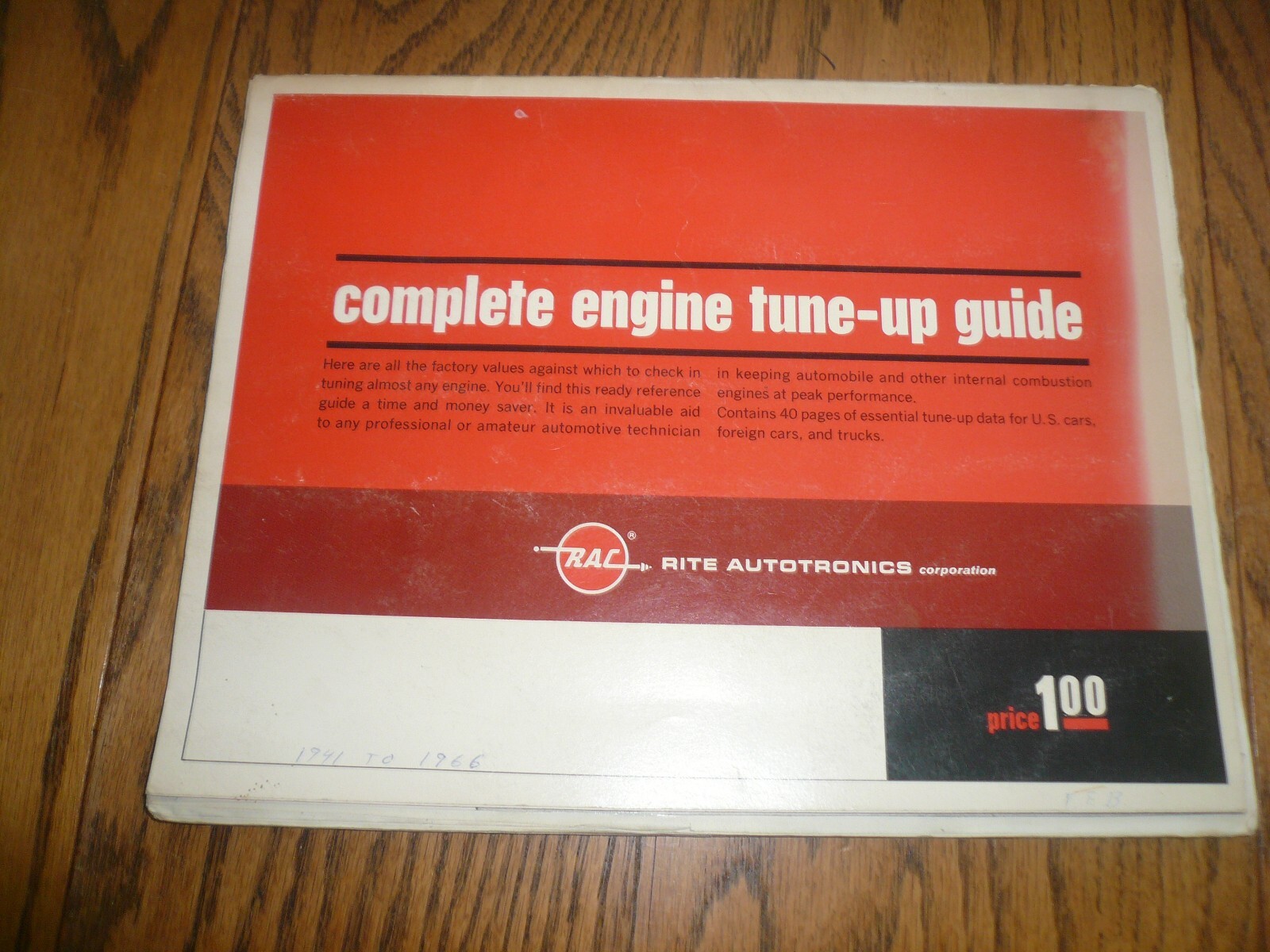 1946 to 1966 RAC Rite Autotronics Complete Engine Tune-Up Guide – Vintage