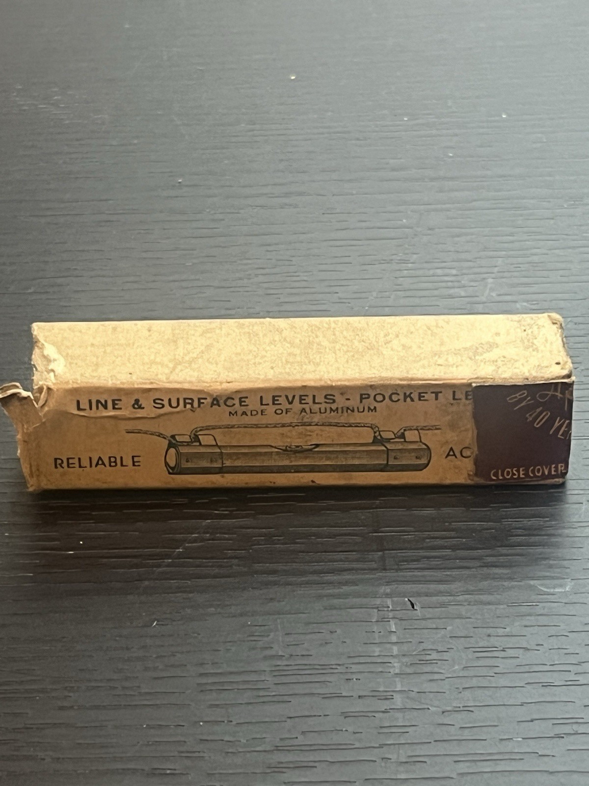 Vintage Hall Pocket Level Aluminum Line & Surface Level w/ Box USA