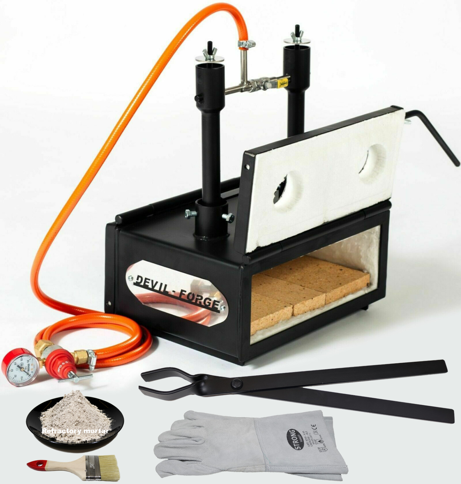 DFHS2+2D/3.6″ GAS PROPANE FORGE Furnace Burner Blacksmith For Horseshoe Makers