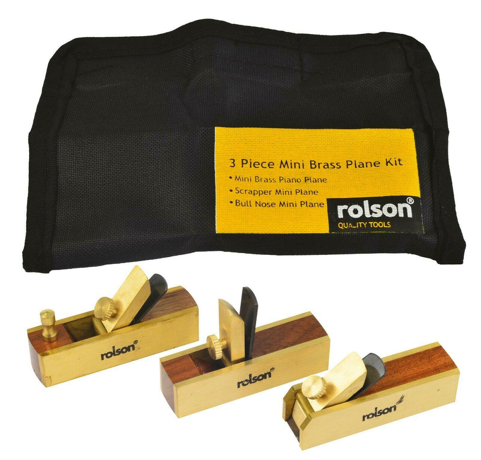 3pc Mini Brass Bull nose Scraper Block Plane Wood Working Craft Planar Tool Set