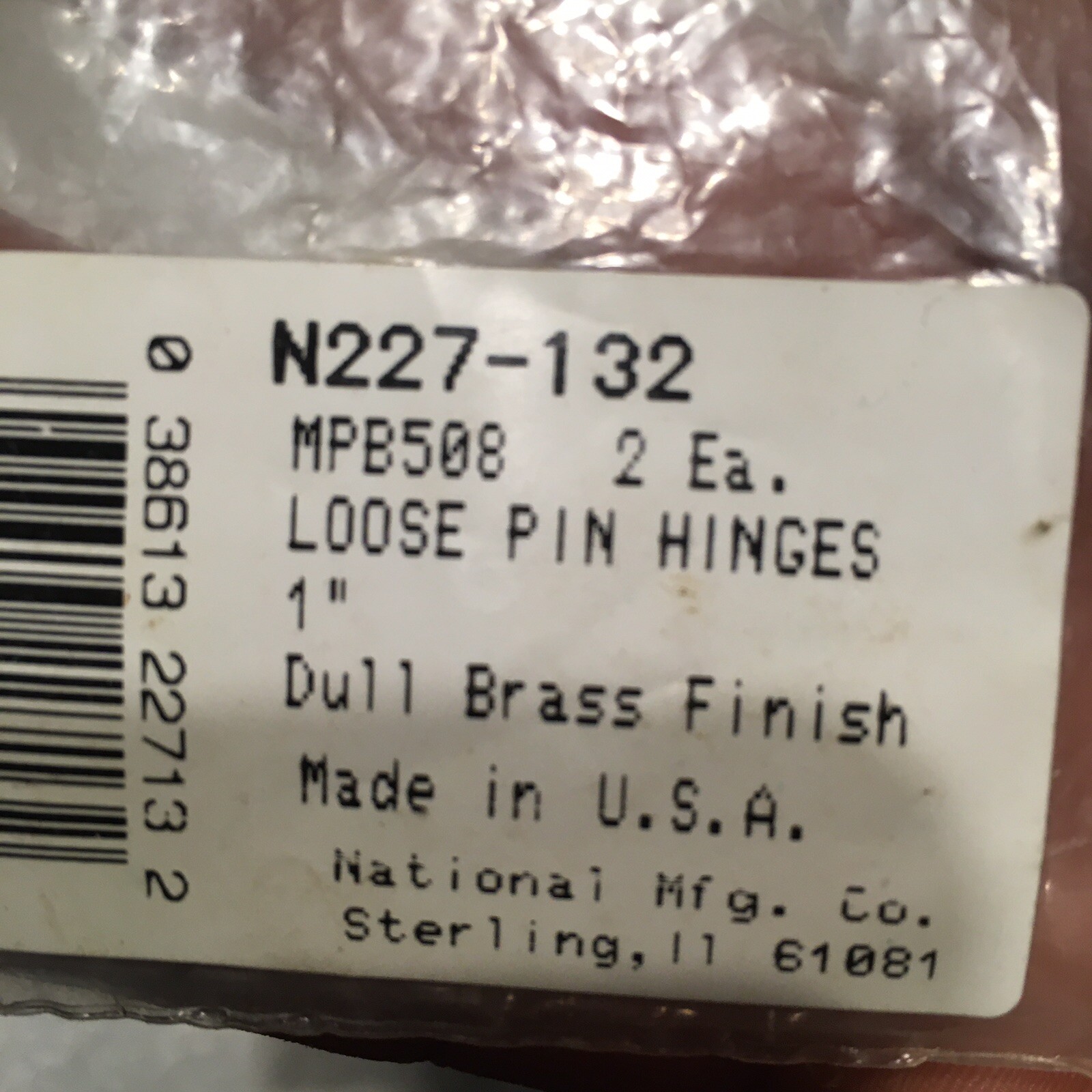 Lot of 2 Set 1 1/2″ Stanley Narrow Zinc Utility Hinges 75-1950 & Set 1″ Brass