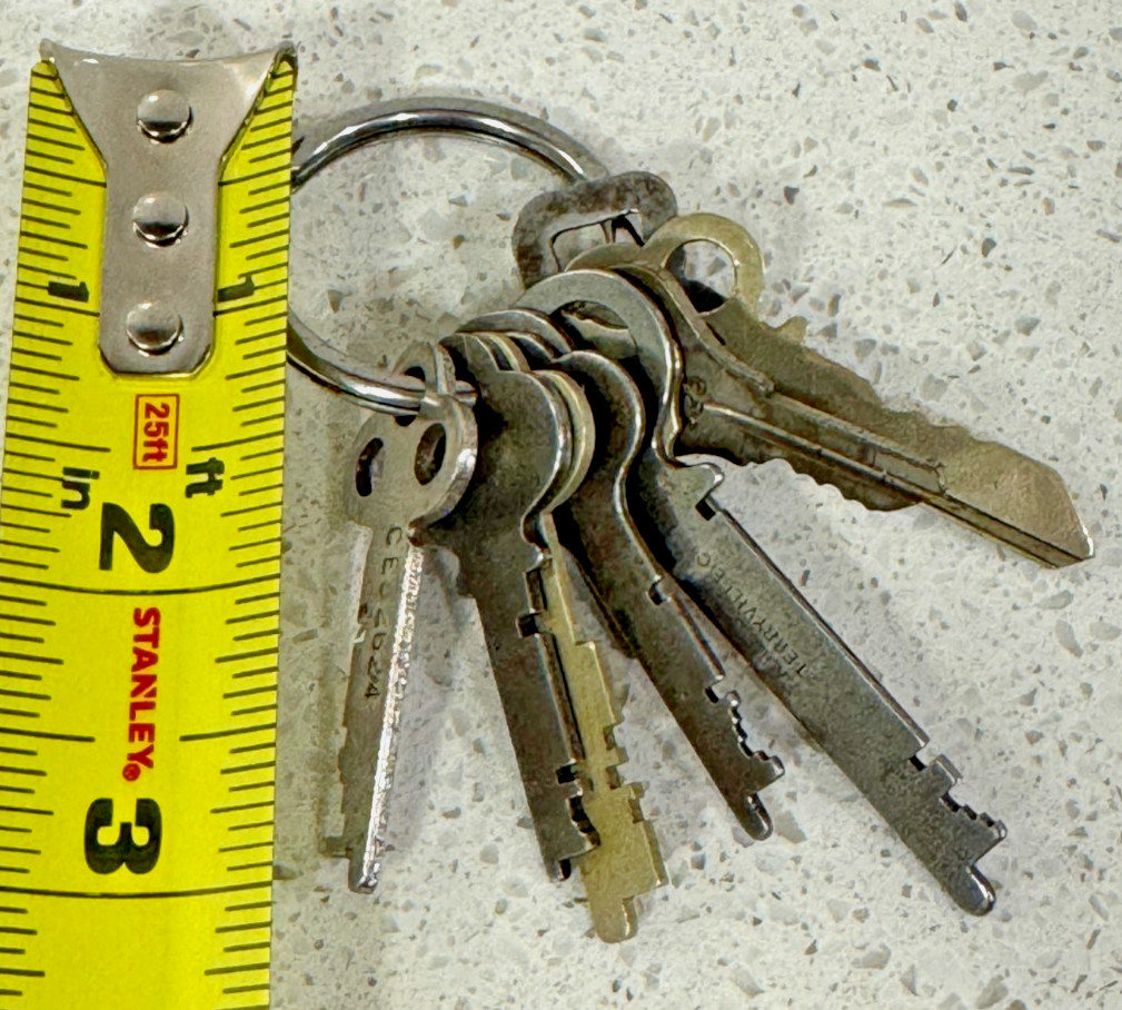 Lot of 10 Vintage Flat Skeleton Keys Diebold Eagle Lock US Steel Furniture Safe