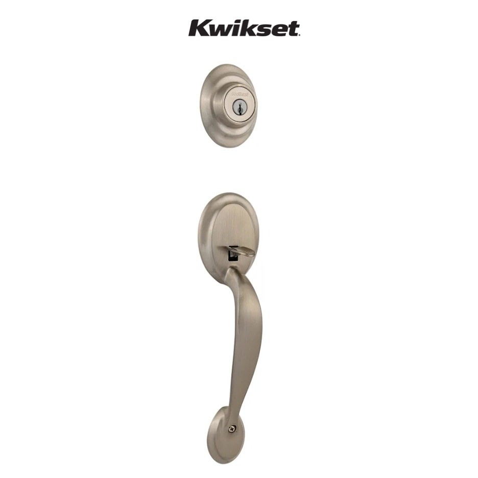 Kwikset 687DA LIP 15 SMT RCAL 5303 LESS KEY- SATIN NICKEL FRONT DOOR HANDLE LOCK