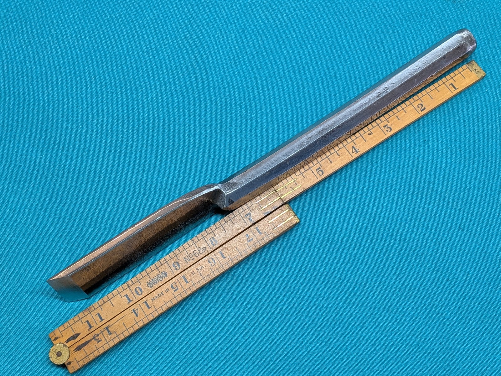 All-Steel Wood Chisel Square Edges 1-3/16″ x 11-1/2″ Heavy Duty Needs Edge Work