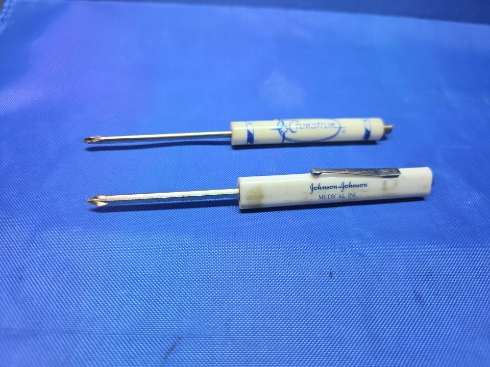 Vtg Advertising Pocket Screwdriver Lot of 2 Johnson & Johnson & Cronatron USA