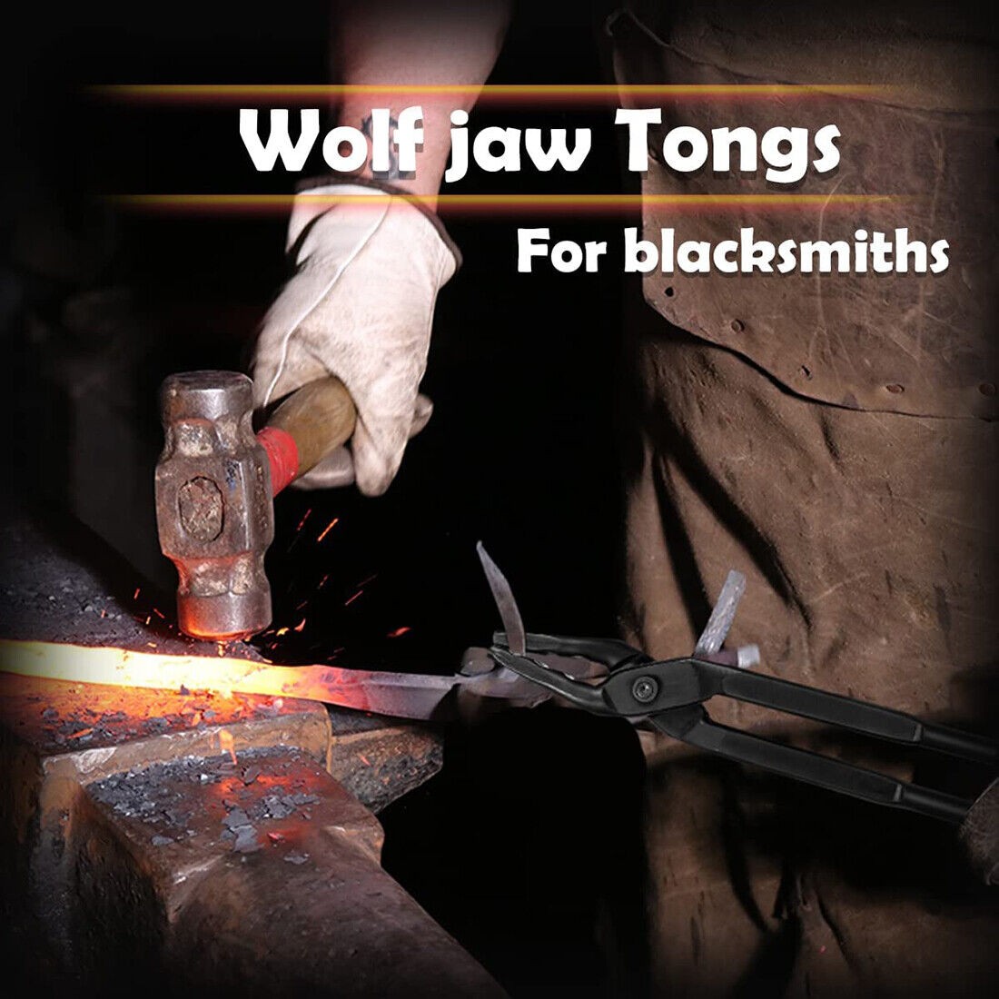 Blacksmith Tongs Wolf Jaw Blacksmithing Tongs For Beginner Bladesmith 15in 380mm
