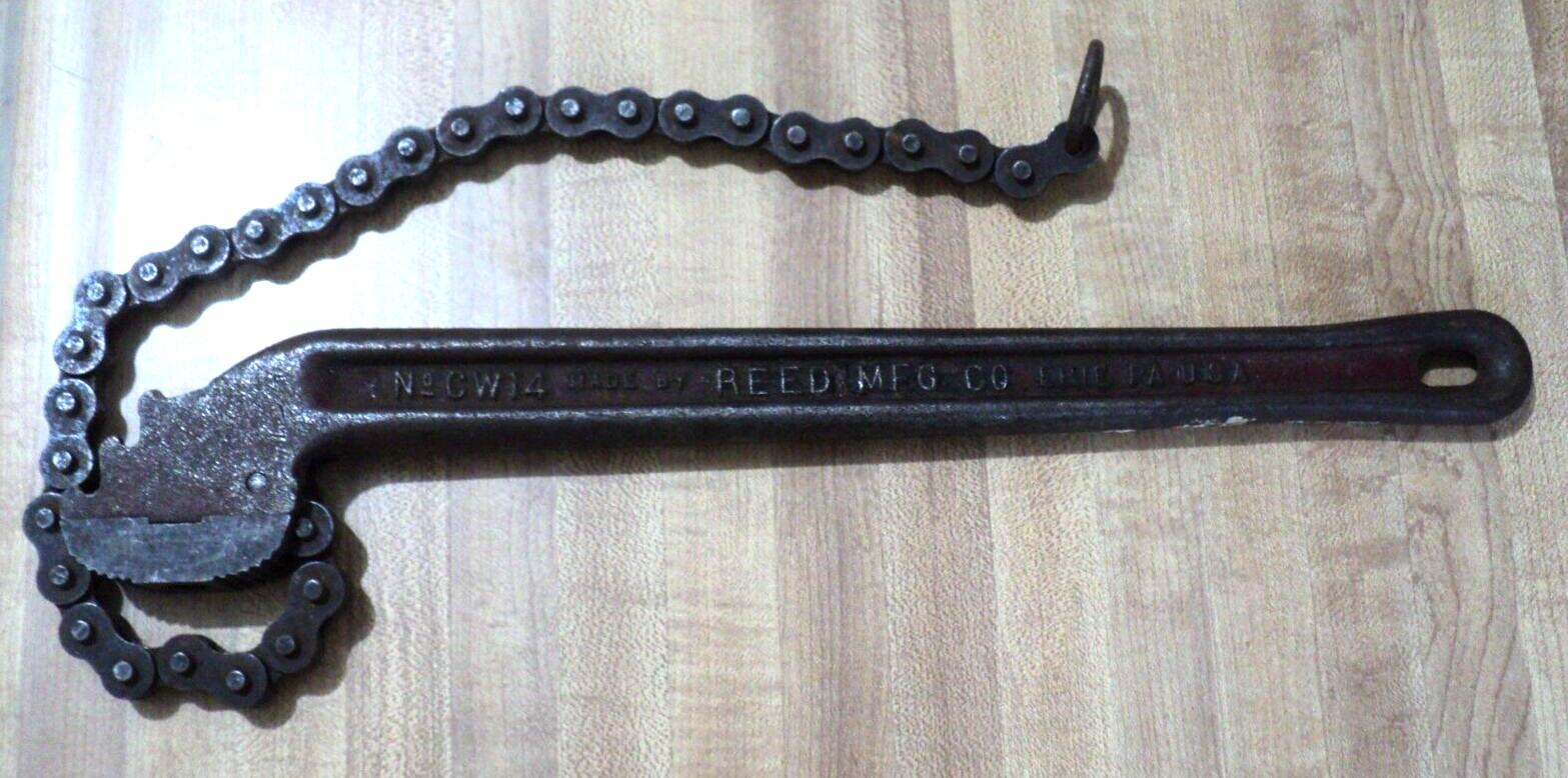 VINTAGE REED DO-ALL 14″ CHAIN WRENCH No. CW14 in very Good shape