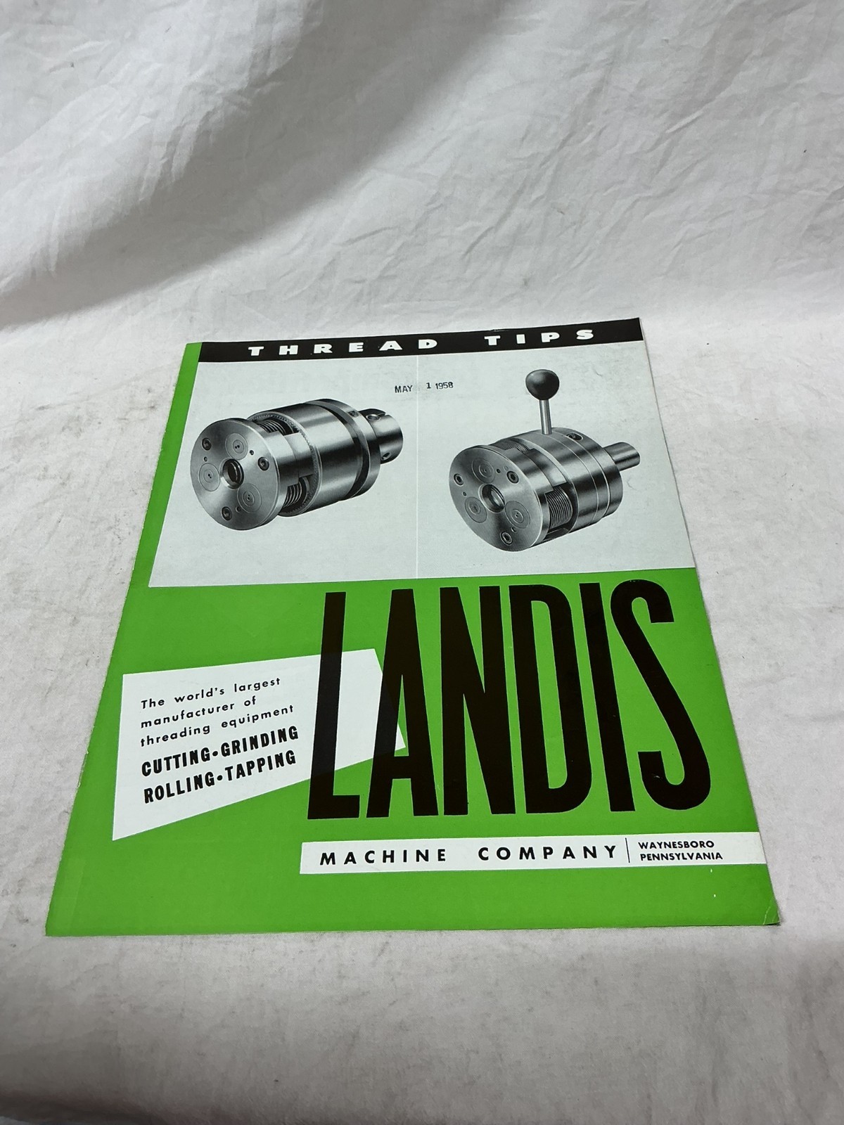 May 1958 Landis Machine Company Thread Tips Bulletin Brochure Pamphlet