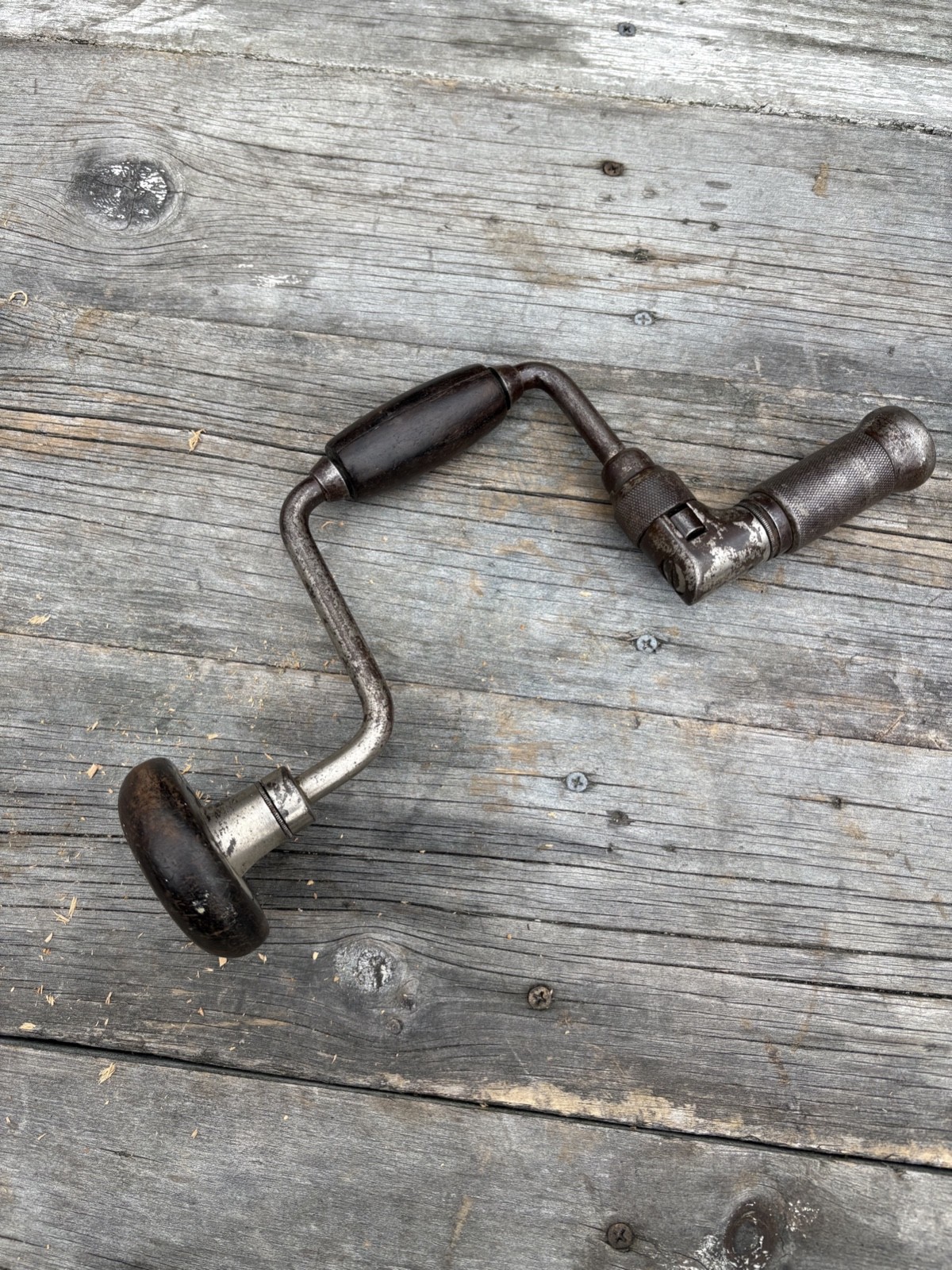 Vintage John Fray no. 86 Bit Brace Hand Drill,Old Carpenter Tool